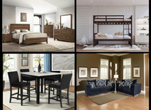 Load image into Gallery viewer, 4 Room Package Deal- (Bedroom, Dining, Living, Kids Bunkbed)