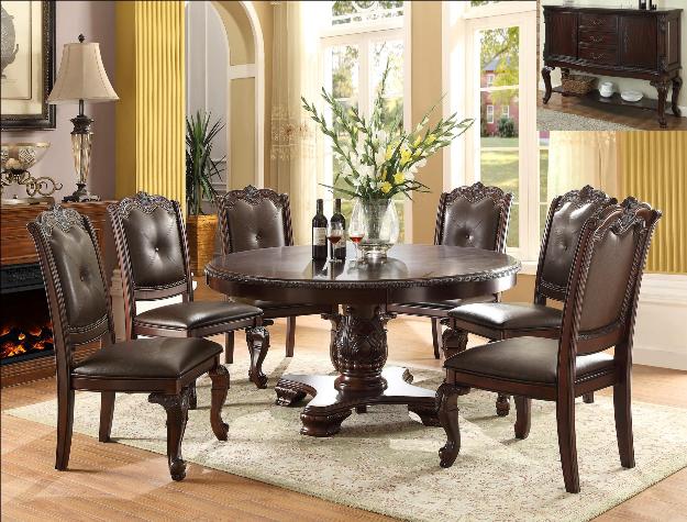 5pc Kiera Crown Round Dining Table