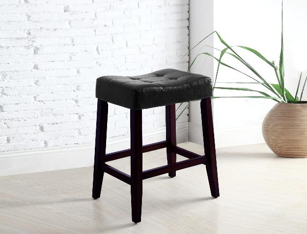 Saddle Faux Leather Stool (2 Colors)