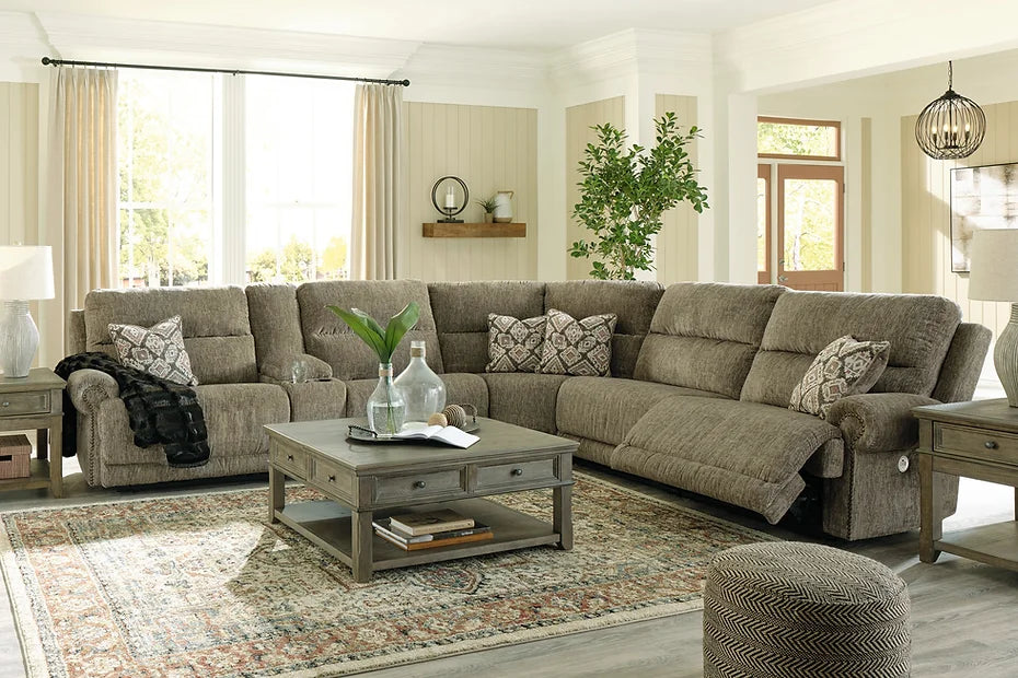 Ashley Taupe Recliner Sectional