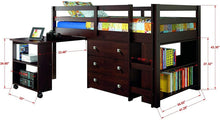 Load image into Gallery viewer, Casey Loft with Desk and Bookshelf (3 Colors)
