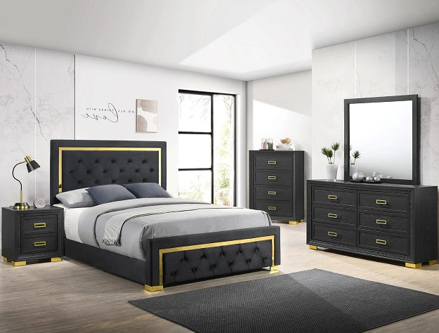 Gold and Black Bedroom Set