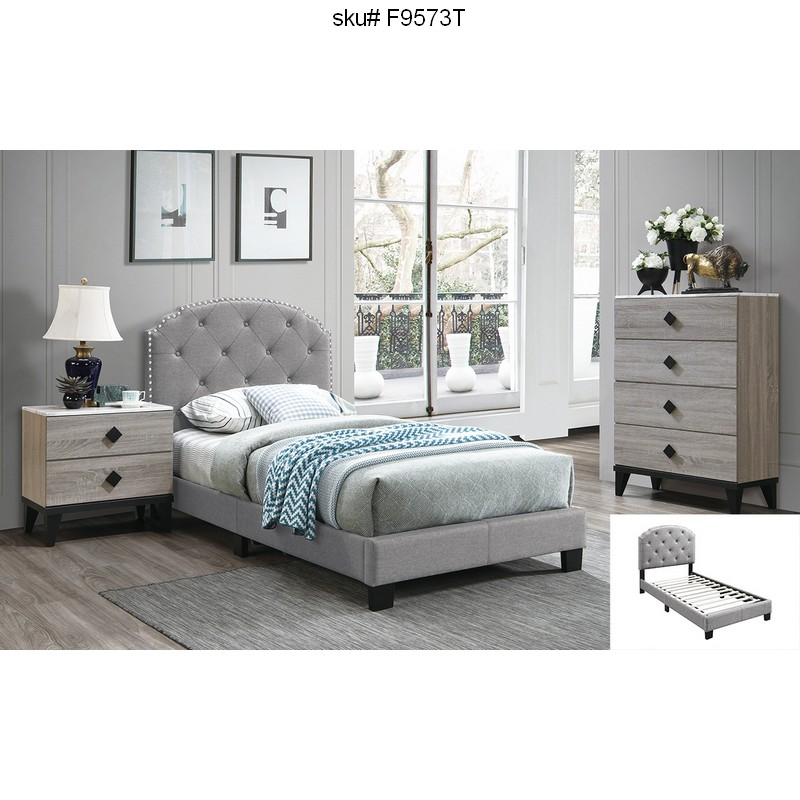 IA73 Twin Grey Bed