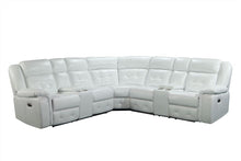 Load image into Gallery viewer, White Leather Reclining Sectional
