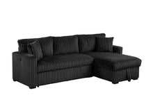 Load image into Gallery viewer, HH Aria Black Sectional With Pull-Out Bed
