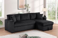 Load image into Gallery viewer, HH Aria Black Sectional With Pull-Out Bed
