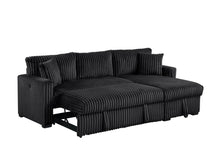 Load image into Gallery viewer, HH Aria Black Sectional With Pull-Out Bed
