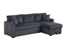 Load image into Gallery viewer, HH Aria Black Sectional With Pull-Out Bed
