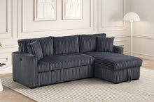 Load image into Gallery viewer, HH Aria Black Sectional With Pull-Out Bed
