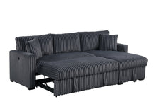 Load image into Gallery viewer, HH Aria Black Sectional With Pull-Out Bed
