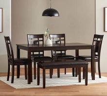 Load image into Gallery viewer, Peter 4 Chair + Bench Dining Set (2 Colors)
