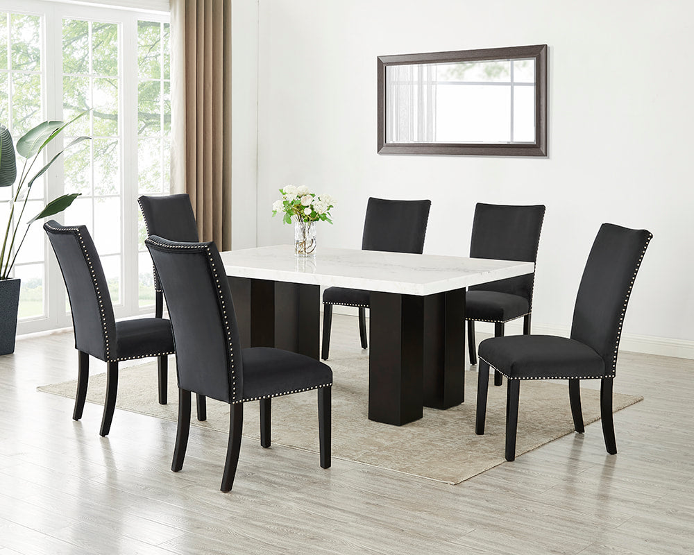 Alea Genuine Marble Top Dining Set (3 Colors)