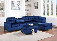 Load image into Gallery viewer, Height Velvet + Ottoman Sectional
