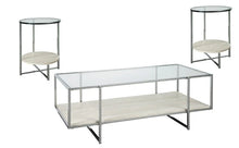 Load image into Gallery viewer, Ivory Chrome 3pc Table Set

