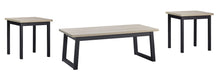 Load image into Gallery viewer, Natural &amp; Black 3pc Table Set
