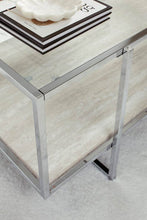 Load image into Gallery viewer, Ivory Chrome 3pc Table Set
