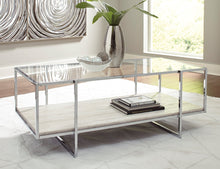 Load image into Gallery viewer, Ivory Chrome 3pc Table Set
