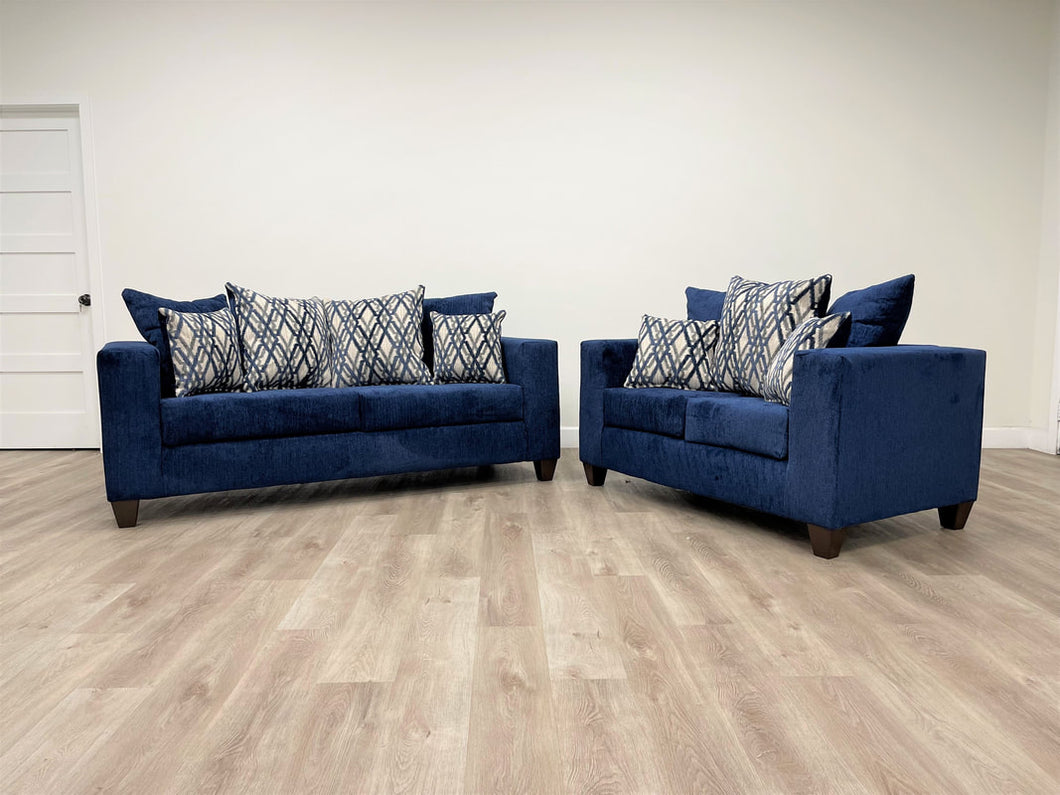 Blue Sofa & Loveseat Set