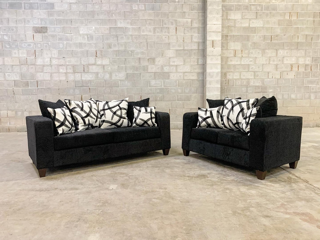 Black Sofa & Loveseat Set